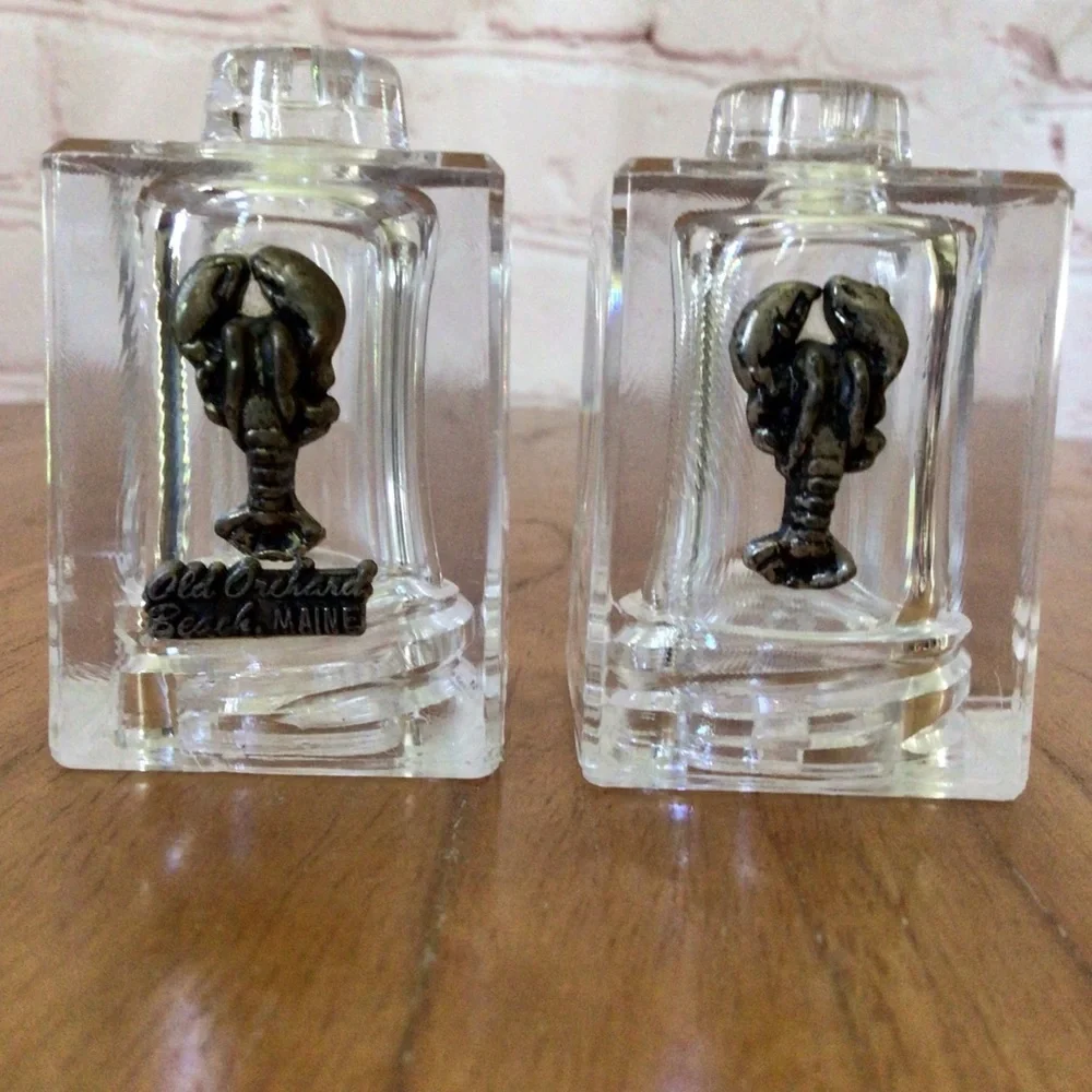 Vintage Lobster Old Orchard Beach, Maine Resin Salt and Pepper Shaker Pa…